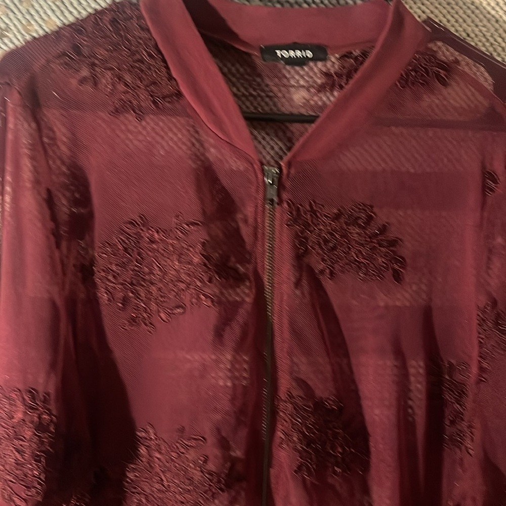Sheer Torrid zip up jacket - Picture 2 of 6
